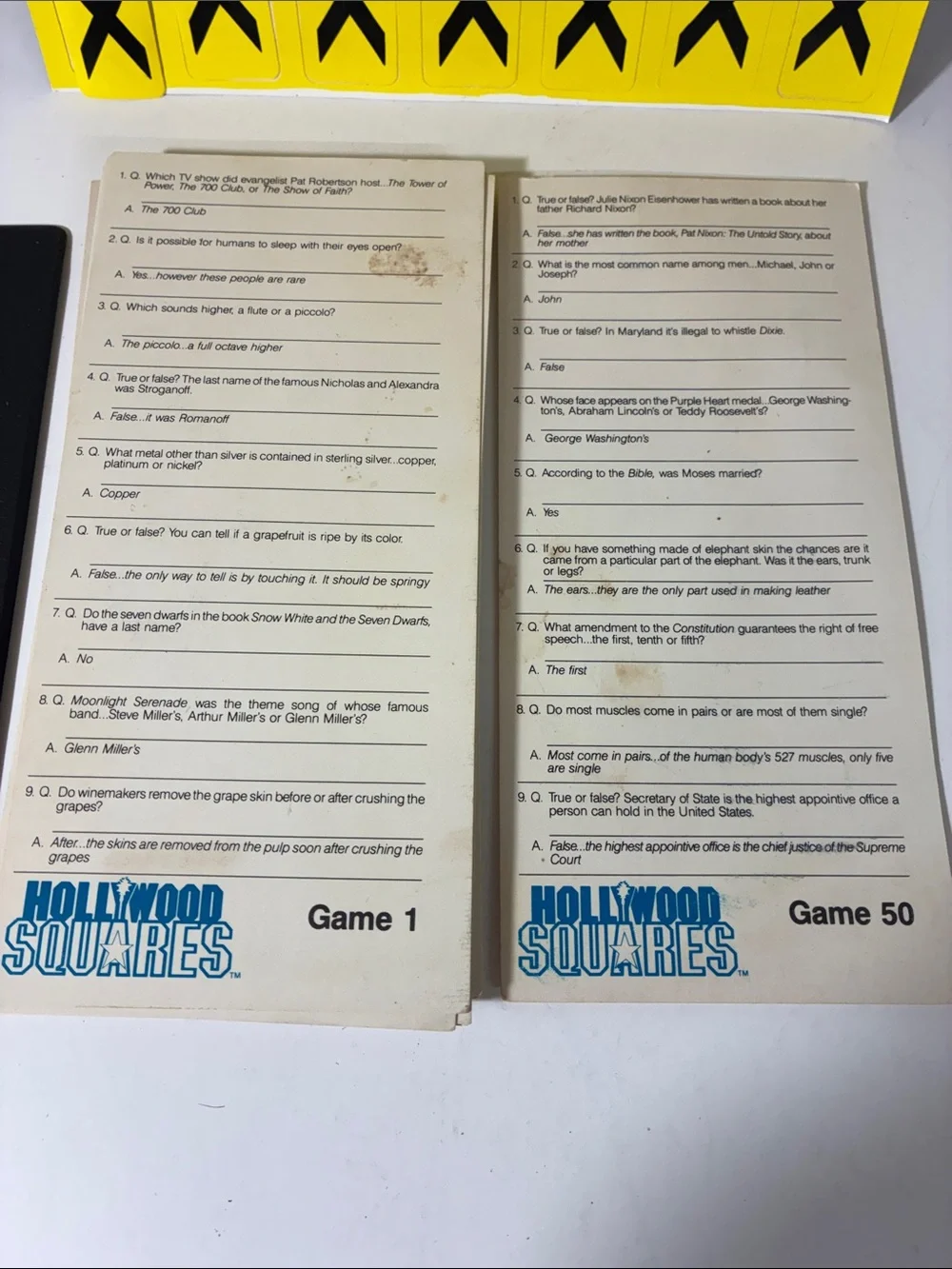 1986 HOLLYWOOD SQUARES BOARD GAME